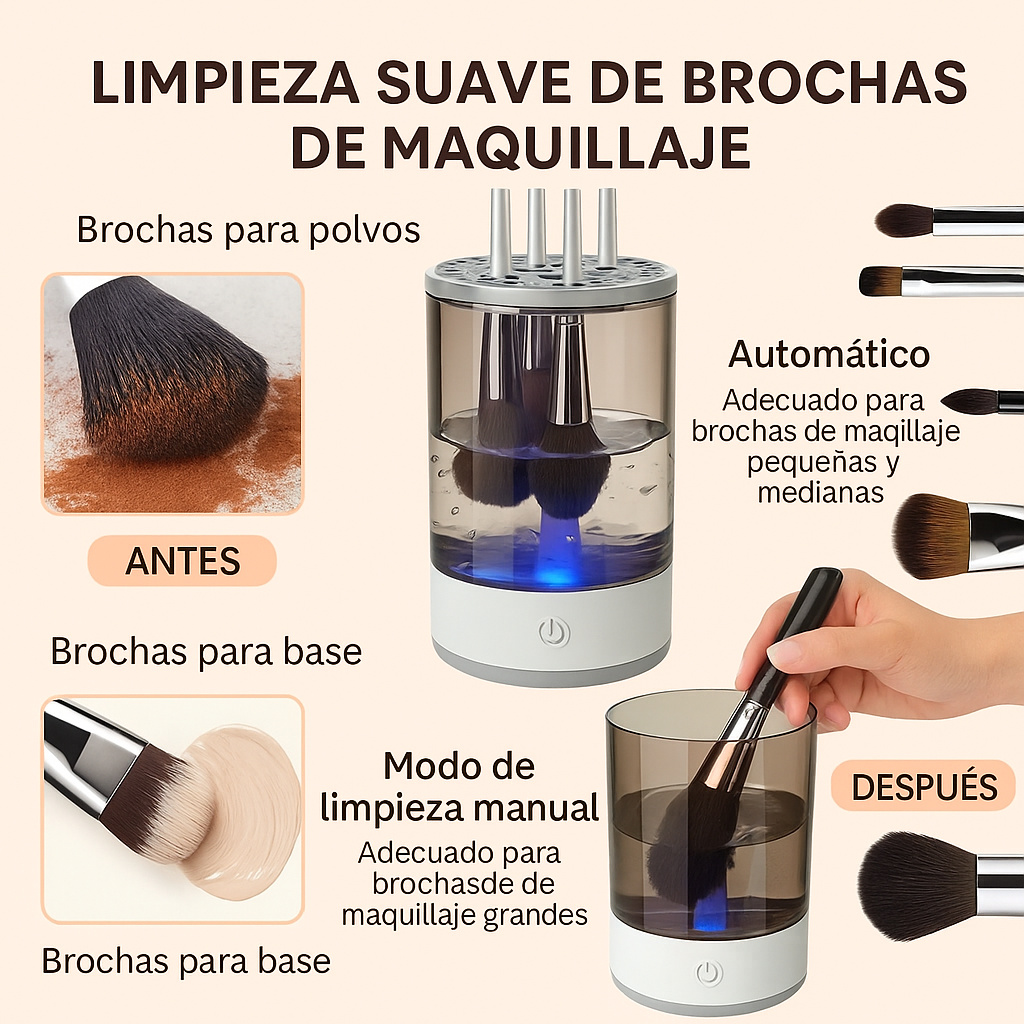 MÁQUINA LIMPIADORA DE BROCHAS DE MAQUILLAJE